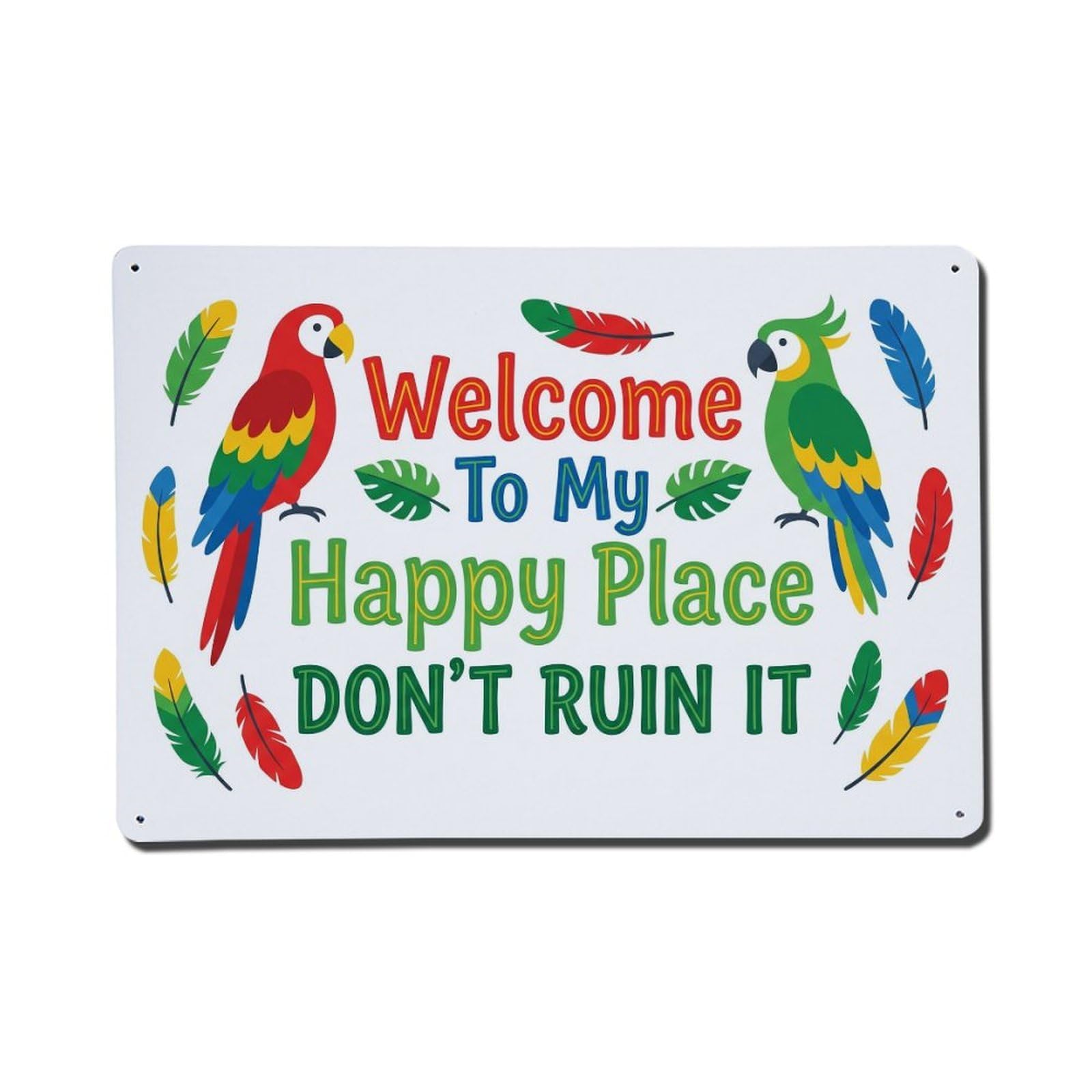 Tropical Parrot Tiki Lounge Humor Metal Tin Sign Plaque Wall Decor for Cafe, Club Bar, Office, Home Garden Metal Poster 8x12Inch