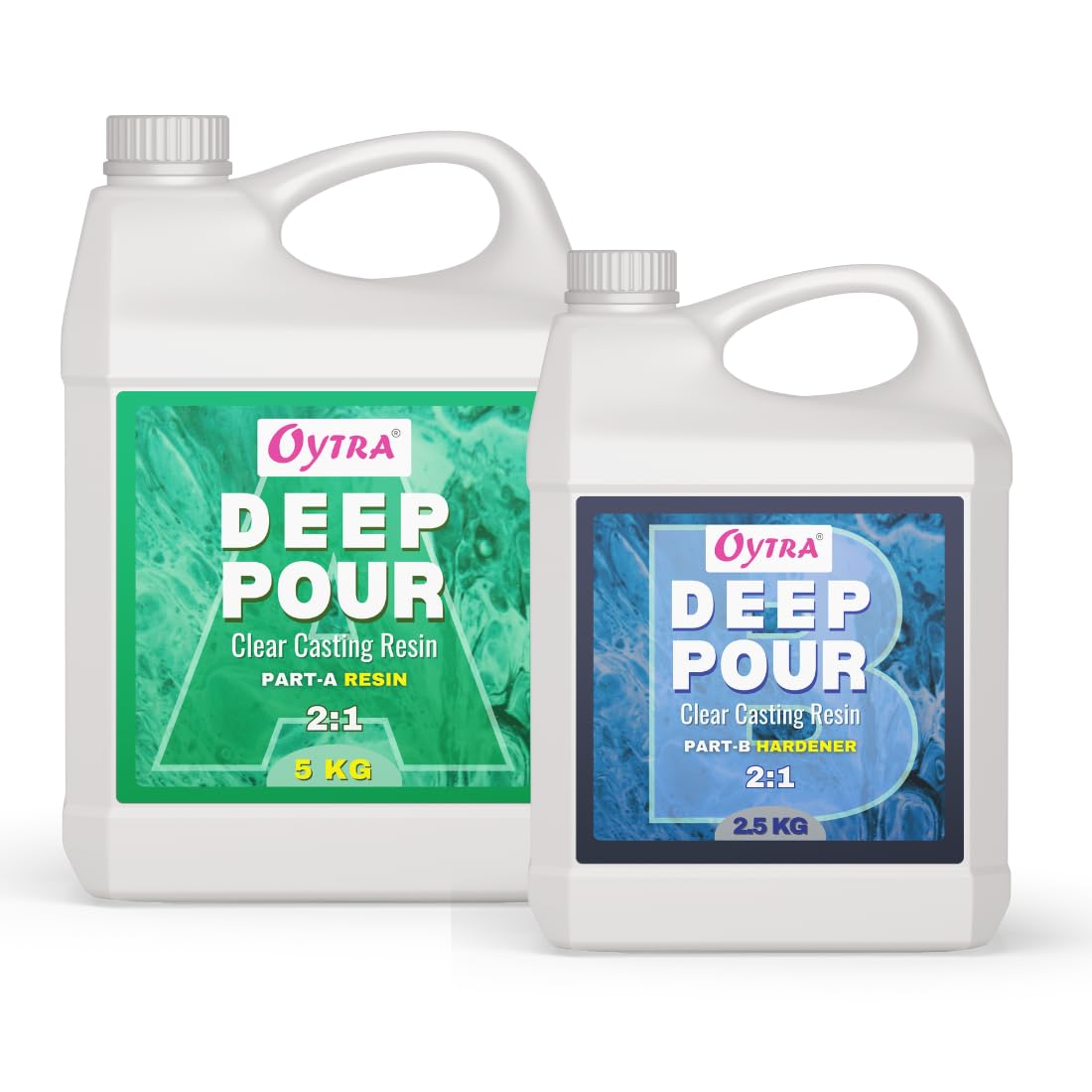 Oytra Resin Deep Pour Casting Liquid Hardener 7.5 Kgs 2 1 Ratio Art Materials Crystal Clear Craft Perfect for Professional Tabletop Preservation and Large DIY Cast Art Projects (B0D5HRTZ7J) Amazon Price History, Amazon Price Tracker