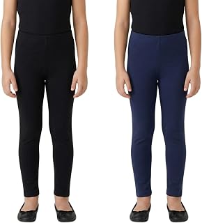IANDT Girls Leggings Pack of 2 | Super Soft Stretchable Fabric | Full Length Slim Fit | Perfect for School, Casual & Every... Price In India