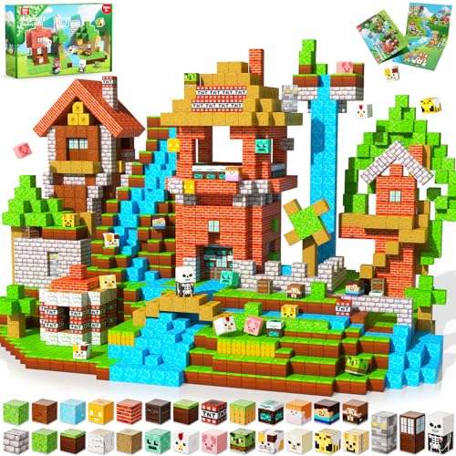 300 PCS Magnetic Blocks - Magnetic Building Blocks Cubes Magnet Toys for Kids Age 3+ Toy Building Set for Kids Magnets Stacking Construction Easter Birthday Gifts for Boys Girls Age 4-8 8-12