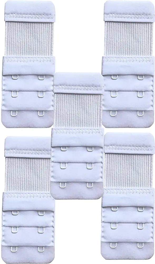 Bra Hook Extender to Increase Bra Length for Backless Dresses-2 Hook - 3 Eye, Extra Elastic, Combo Pack White-image-20