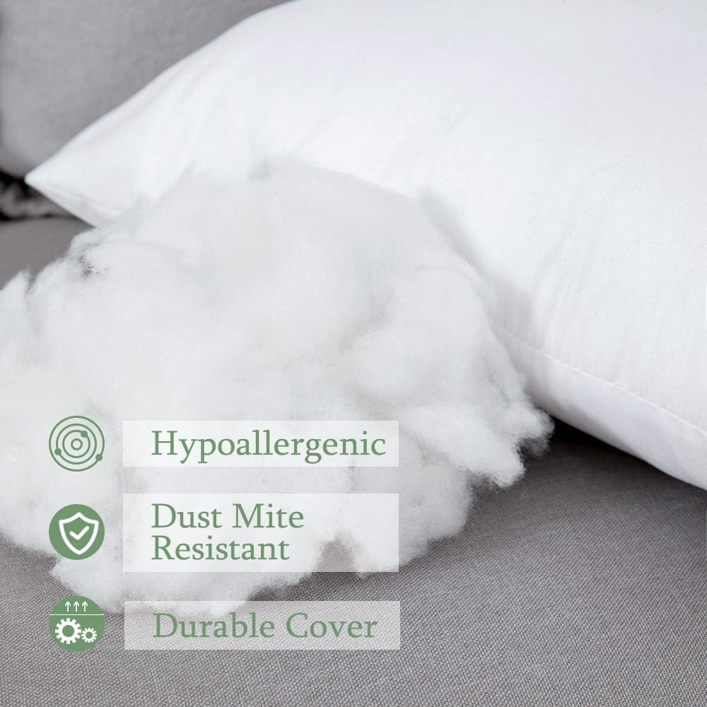 MIULEE Throw Pillow Insert Hypoallergenic Premium Pillow Stuffer Sham Rectangle for Decorative Cushion Bed Couch Sofa 12x20 Inch: Home & Kitchen