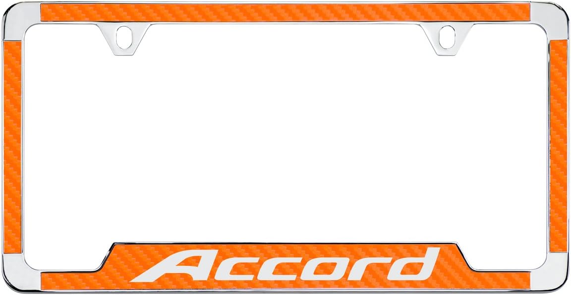 Honda Accord Simulated Carbon Fiber License Plate Frame Holder (Red)
