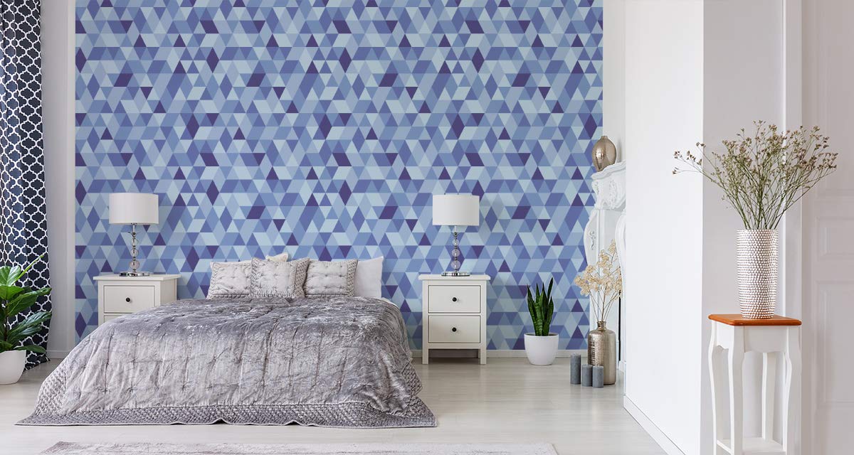 Muralo Papel Pintado en TNT Geometría Triángulos Coloridos 3D - 1000x53 cm | Fotomural fotográfico de alta definición, en tejido no tejido o autoadhesivo, colocación fácil, decoración moderna para el