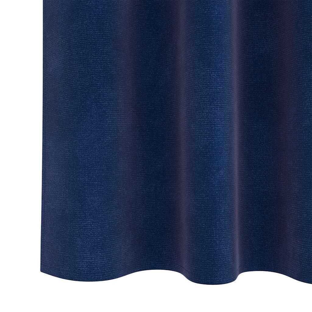 Rideaux occultants 2 pcs Bleu foncé 140 x 140 cm Velours Rideaux Bleu,4107198