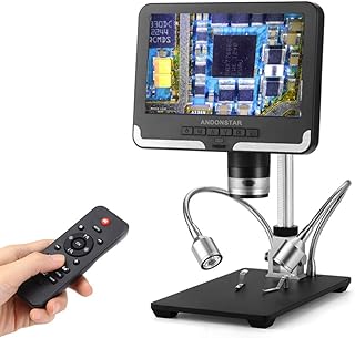 Andonstar AD206 LCD Digital Microscope for Soldering with 7 inch Screen Electronics Microscope 200X Magnification Zoom for Phone Repair Circuit Board