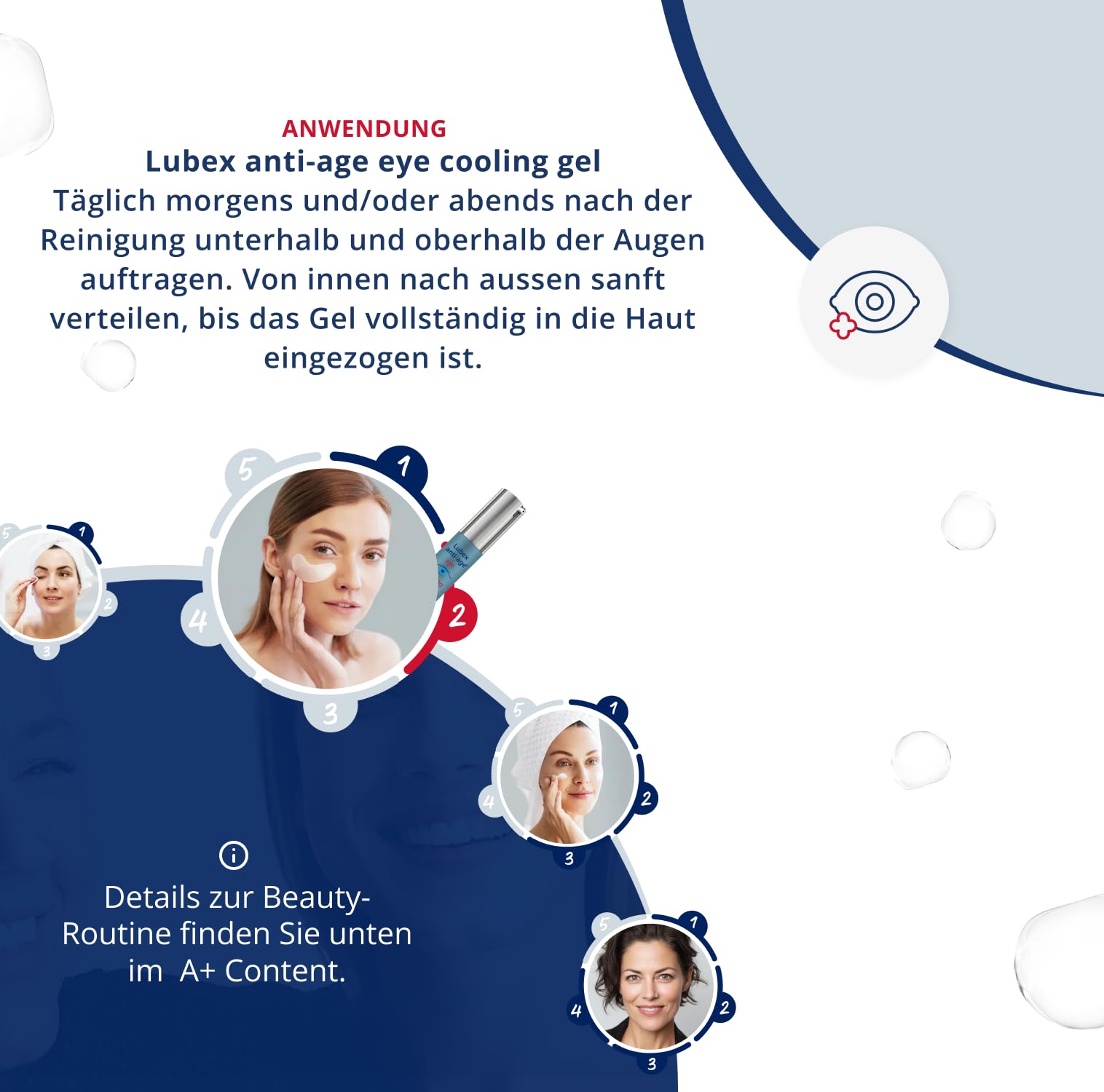 eye cooling gel – kühlendes Augengel mit Hyaluronsäure, erfrischt und strafft die Augenpartie, hergestellt in der Schweiz, 15ml