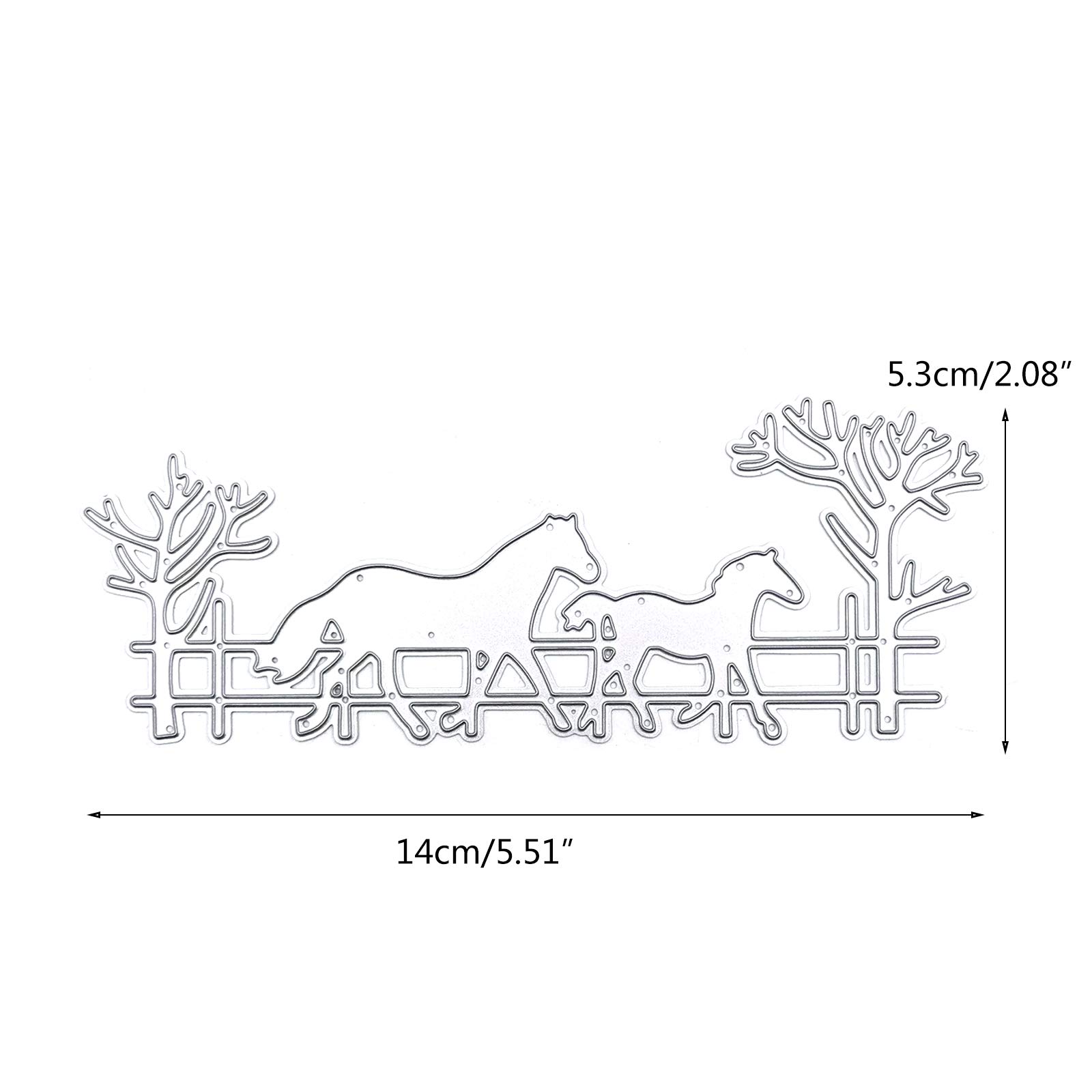 Matrice De Découpe En Forme De Cheval ECMQS | En Acier Carbone | Pour Scrapbooking, Cartes, Gaufrage | 8.8x7.6cm