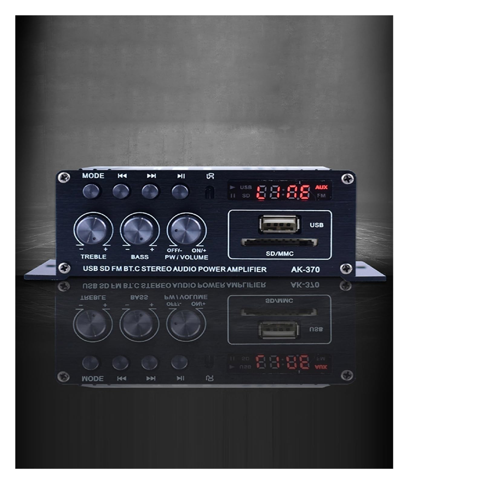 AK-370 Wzmacniacz kompatybilny z Bluetooth 20 W + 20 W Wzmacniacz mocy DC 12 V Głośnik muzyczny Mini HIFI Stereo Do kina domowego