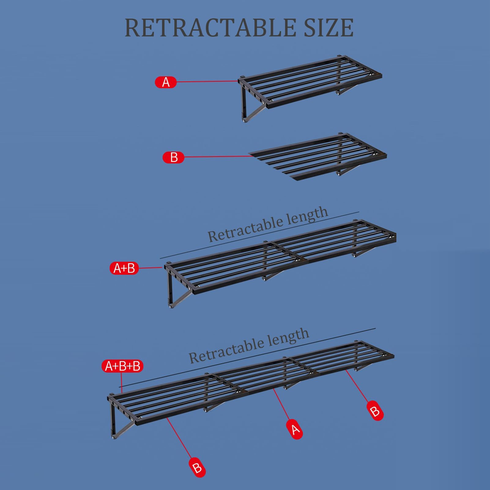 Scaffale sospeso da parete in metallo per garage scaffale versatile per organizzare scantinati ideale per negozi, capannoni, magazzini, cucine e dispense.