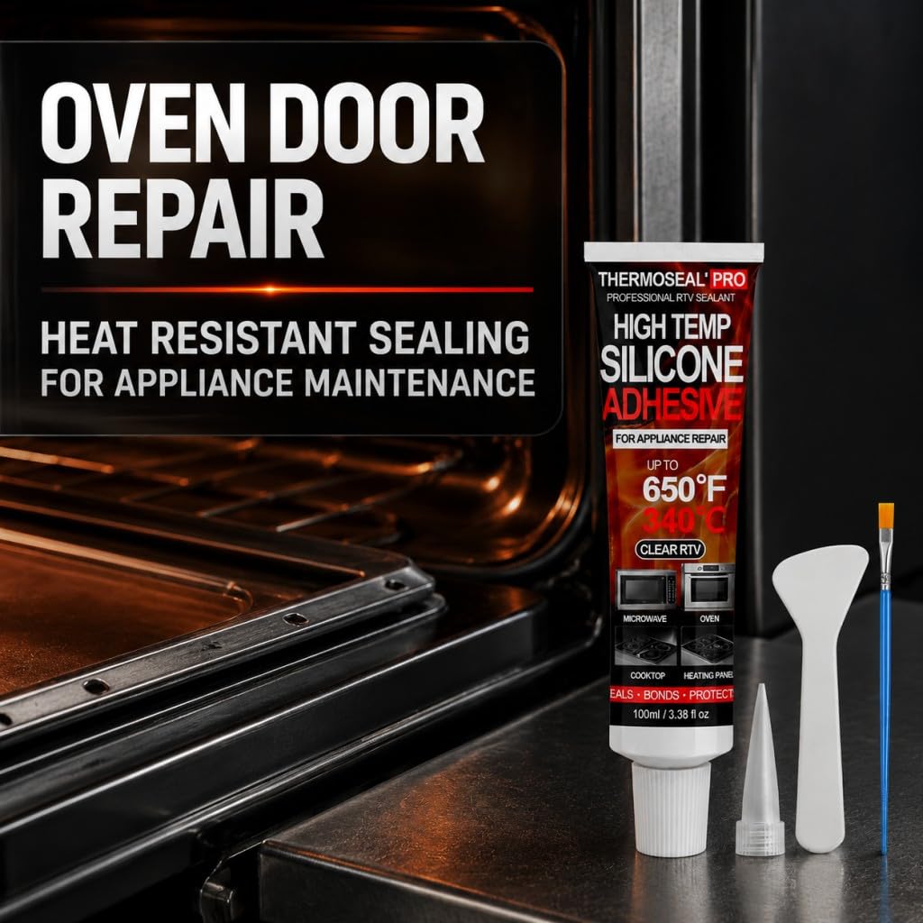 High Temp RTV Silicone Sealant 650°F for Oven Door Grill & Fireplace Clear