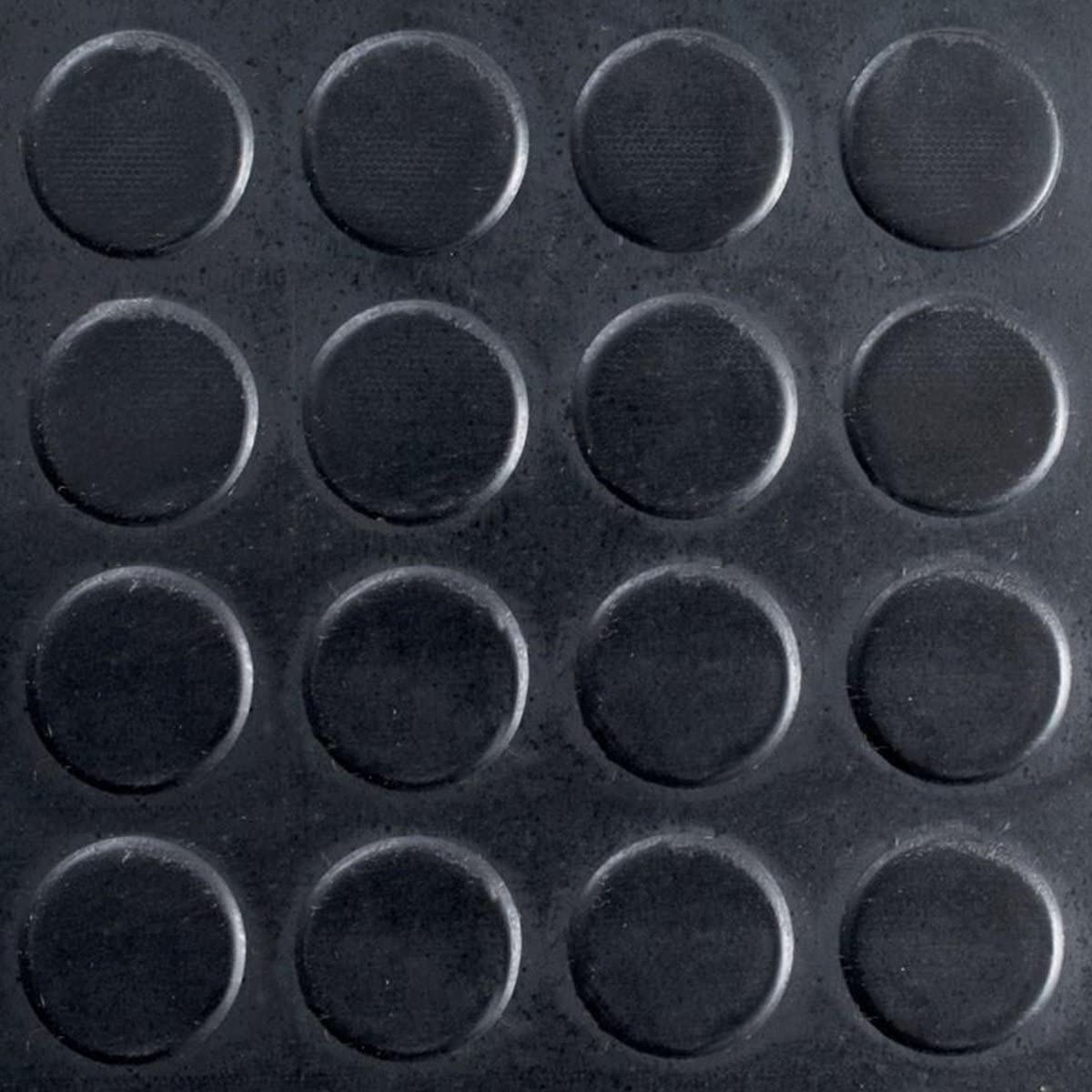Floordirekt Flachnoppen Gummiläufer | Bodenmatte Schutzmatte Noppenmatte | Ideal für industrielle Nutzung | Witterungsbeständig & rutschfest | Stärke: 3 mm (150 x 150 cm, Schwarz)