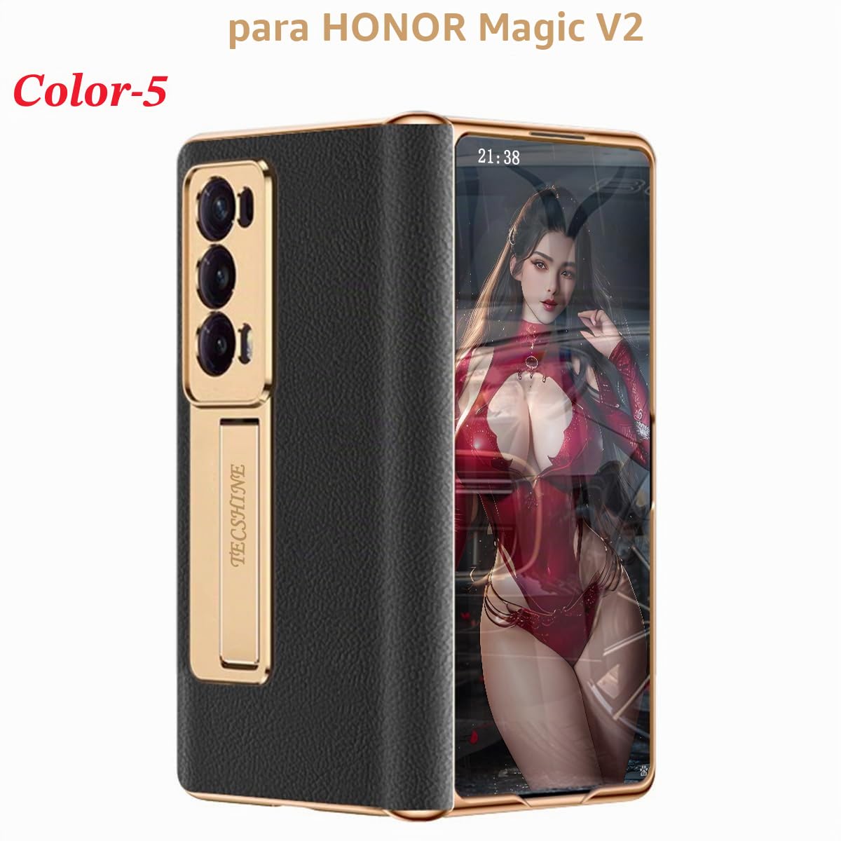 Funda para Honor Magic V2 para Honor Magic V 2 Carcasa de Telefono con Pantalla Plegable. Estuche de Teléfono Móvil de Cuero