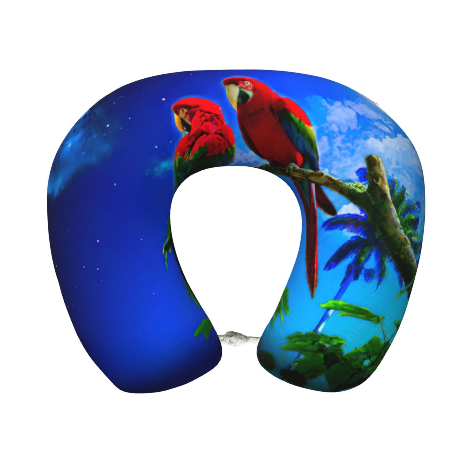 yagDAA Parrots Print U-Shape Travel Neck Pillows Memory Foam Neck Pillow For Airplane Car Office Sleeping Rest