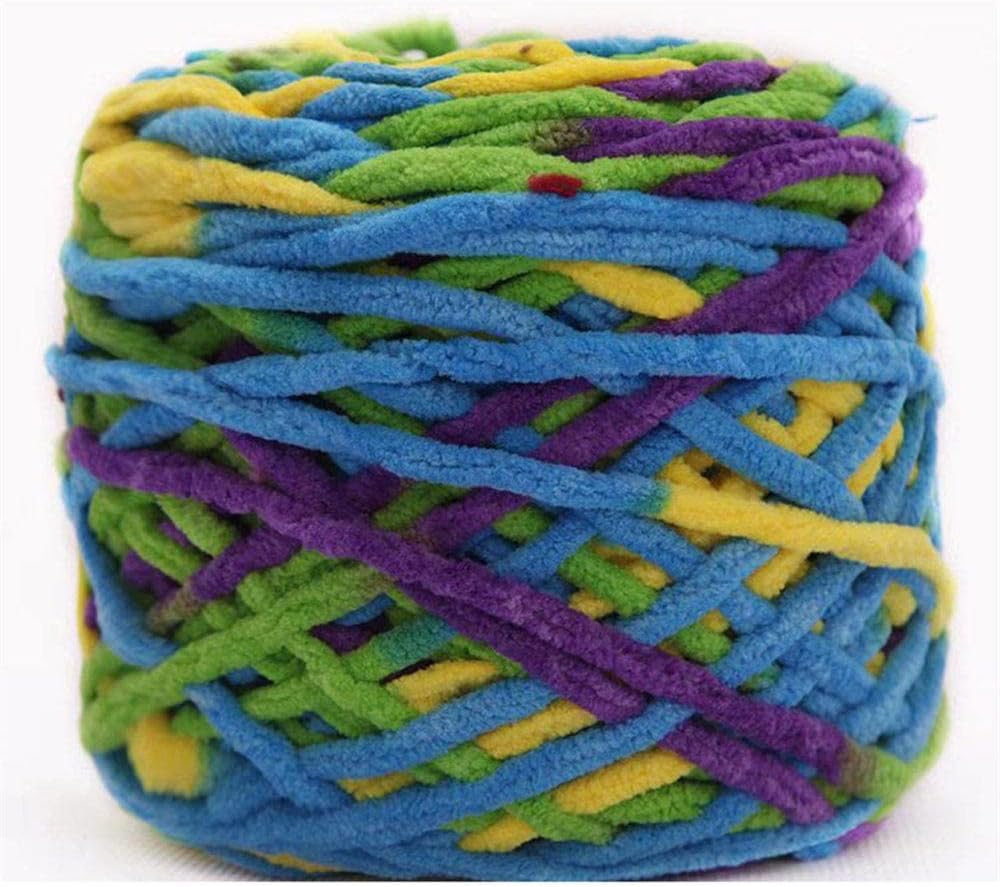Yarn,Knitting Yarn， Coral Fleece Knitting Yarn Gradient Crochet Thread Plush Rope for Blanket Scarf Cushion Toy Making Home DIY Projects(#H)