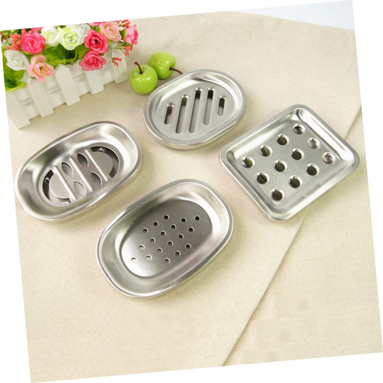 Alipis 3 Piezas Jabonera De Barra Soporte De Jabón De Baño Bandeja De Acero Inoxidable Bandeja De Jabón De Baño Caja De Jabón Bandeja De Jabón De Caja De Jabón Jabonera De Doble
