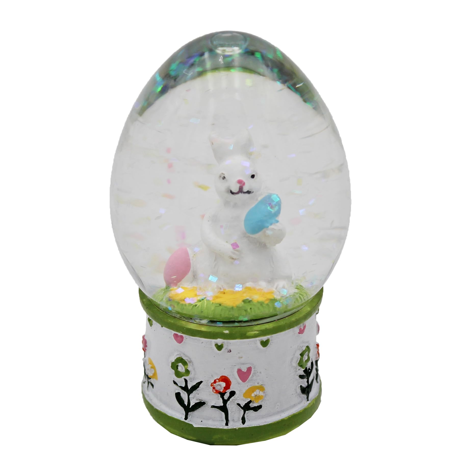 Easter Egg Shaped Mini Glitter Water Ball Decoration (Easter Bunny With Eggs)