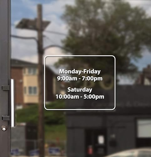Miniatura 2 de Letrero de horario comercial para ventana, escobilla de goma gratuita, manual de instalación fácil (caja redonda, paisaje)