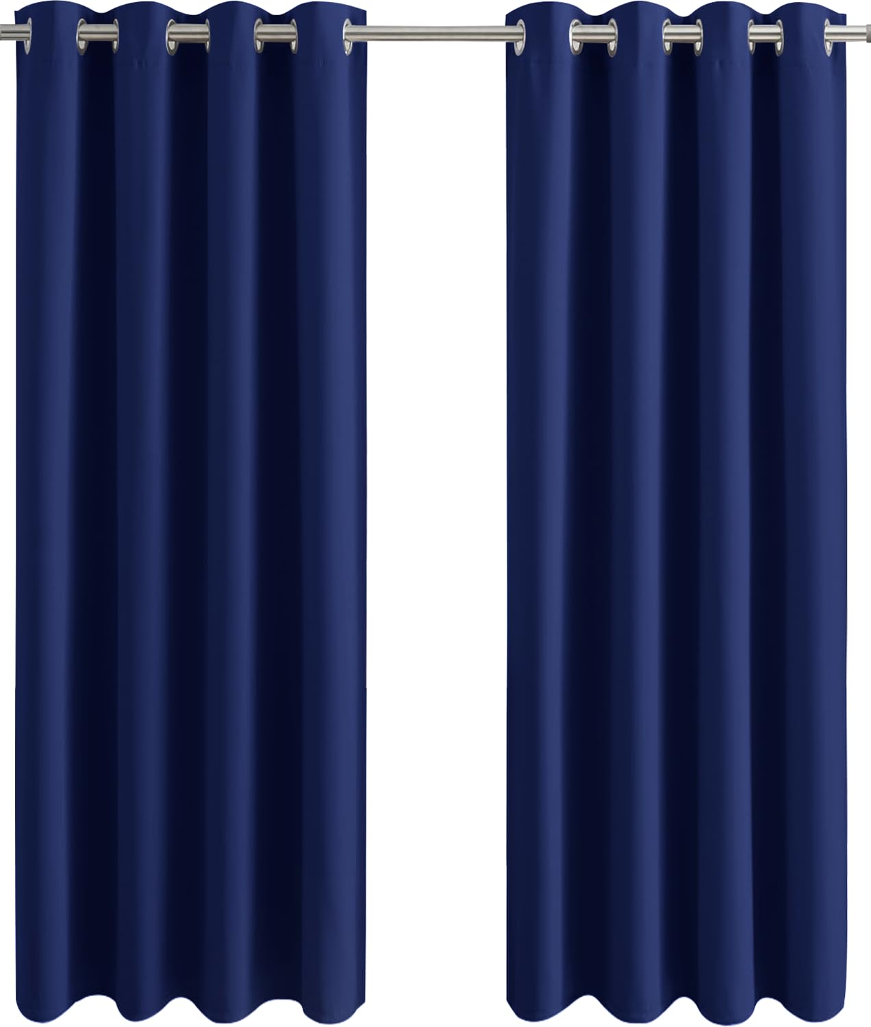 Aspire Homeware Blackout Curtains 66x90 - Eyelet Curtains for Living Room Super Soft & Energy Saving Privacy Protection Thermal Insulated Bedroom Window Curtain with Tiebacks - Navy