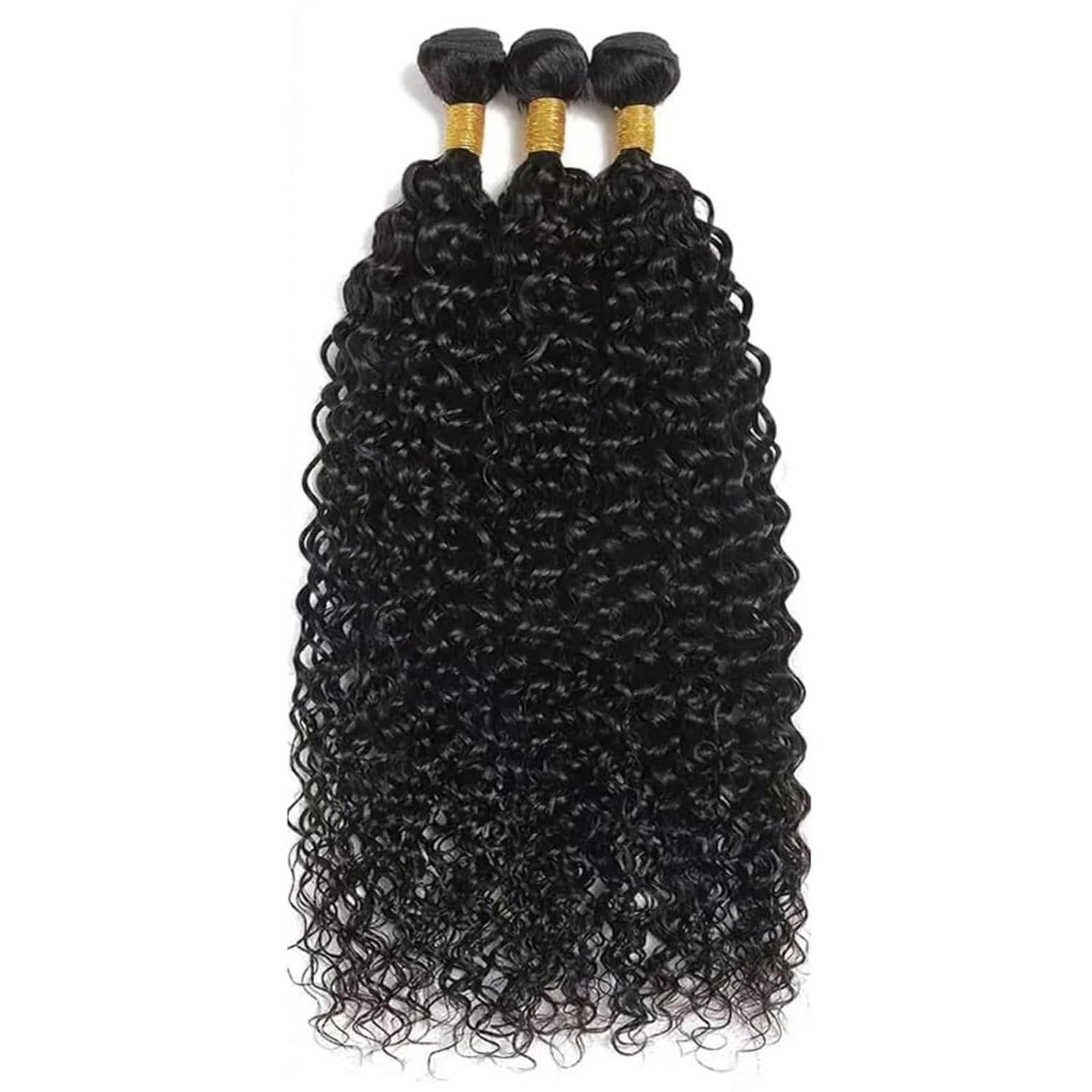 Kinky Curly Bundles Human Hair Pelo Rizado Para Extensiones Mechones Trenzas Natural Cabello Humano Extensión de Cabello Humano Negro Natural 141618 Pulgadas 3 Bundles 210g