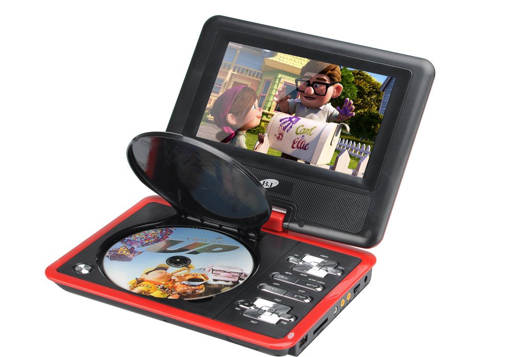 BW 22,9 cm région Lecteur DVD Portable Gratuit – 270 écran pivotant, 1280 x 800 Résolution, HITACHI Lens, Fente pour Carte SD