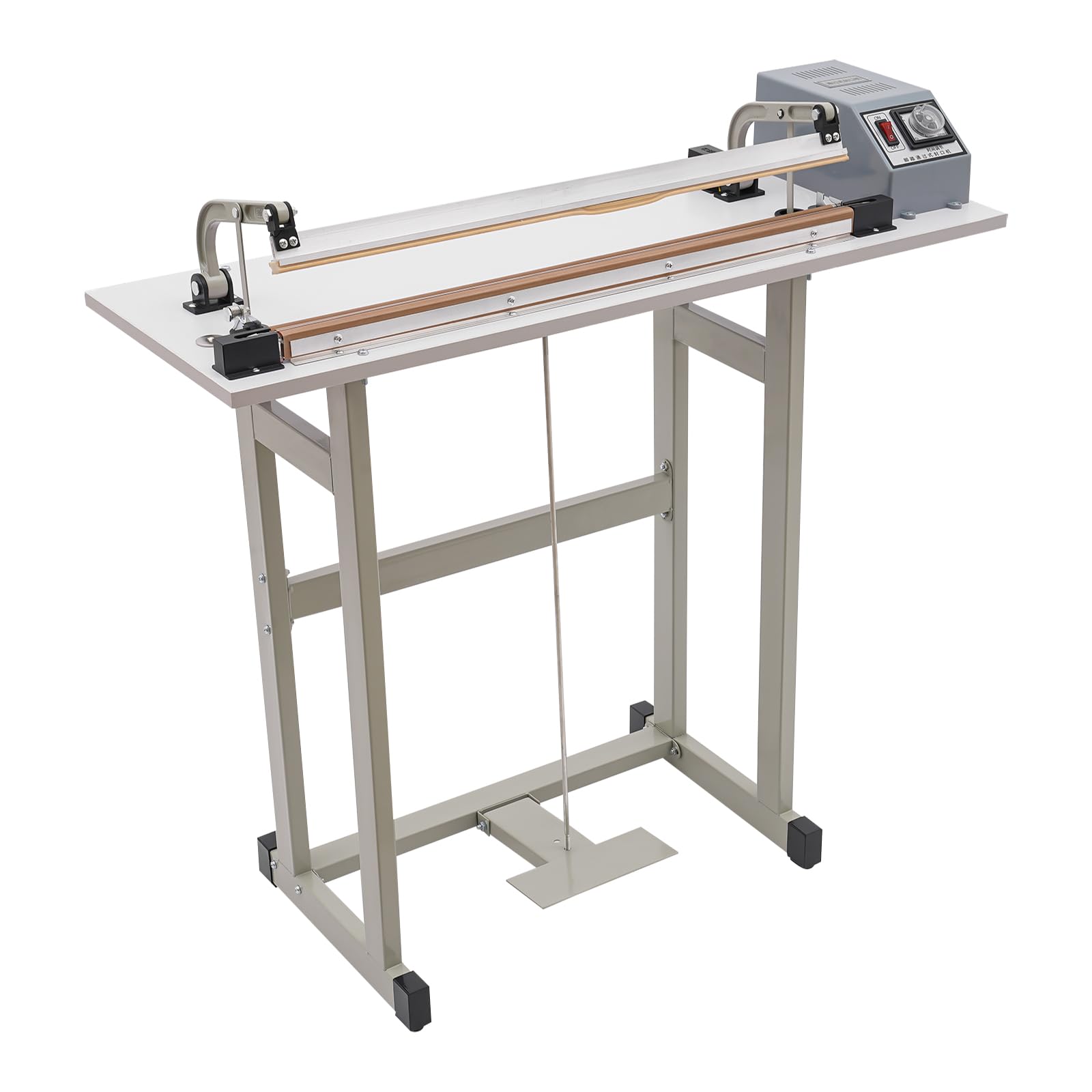 AGULIUM Foot Pedal Heat Sealing Machine, Foot-Pedal Sealer Heat Seal Closer Plastic Bag Sealing Machine, Foot-Pedal Sealer 0.024in Sealing Width, 22.8in Sealing Length