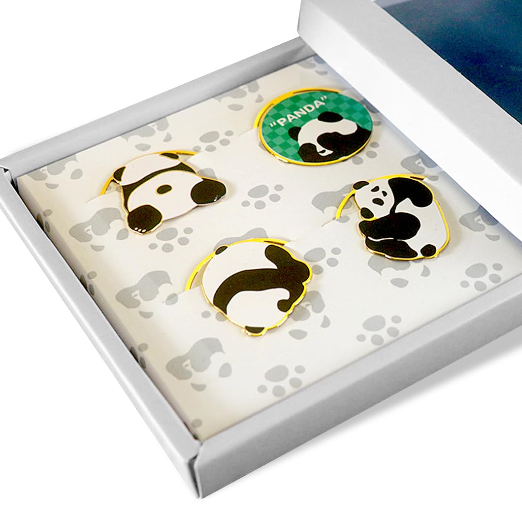 Rolin Roly 4Pcs Cute Panda Bookmarks 3D Bookmark Planner Clips of Animal Reading Book Markers Gifts for Children Page Marker,Book Lovers (4PCS)