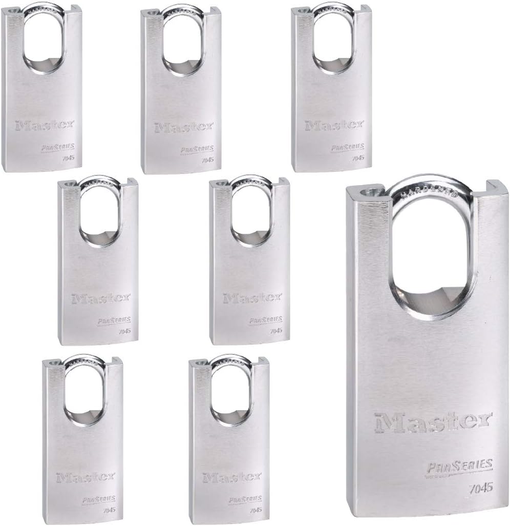 Master Lock - Two (2) High Security Pro Series Padlocks w/ 4 Keys, 7045NKA-2 w/BumpStop Technology