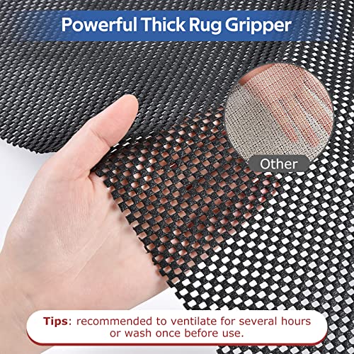 OTraki 2.9x3.2 Ft Rug Gripper Pad for Hardwood Floors Anti Slip Mat Under Carpet Keep in Place and Provide Protection and Cushion Black