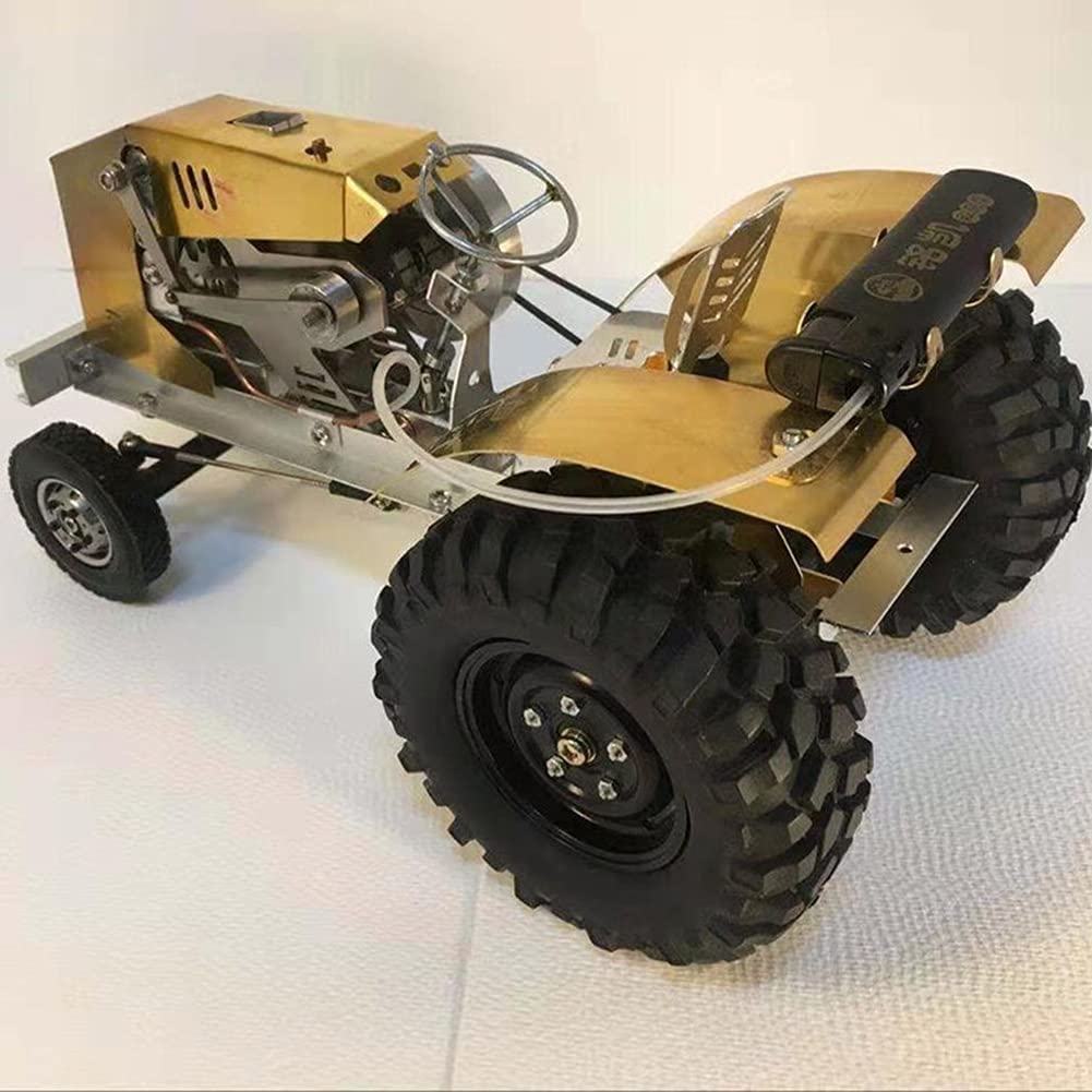 Fuoco Assorbente Stirling Motore Trattore Modello Creativo Scienza Insegnamento Romanzo Compleanno Regalo Ufficio Decorazione, Esperimento Fisico (Giallo)