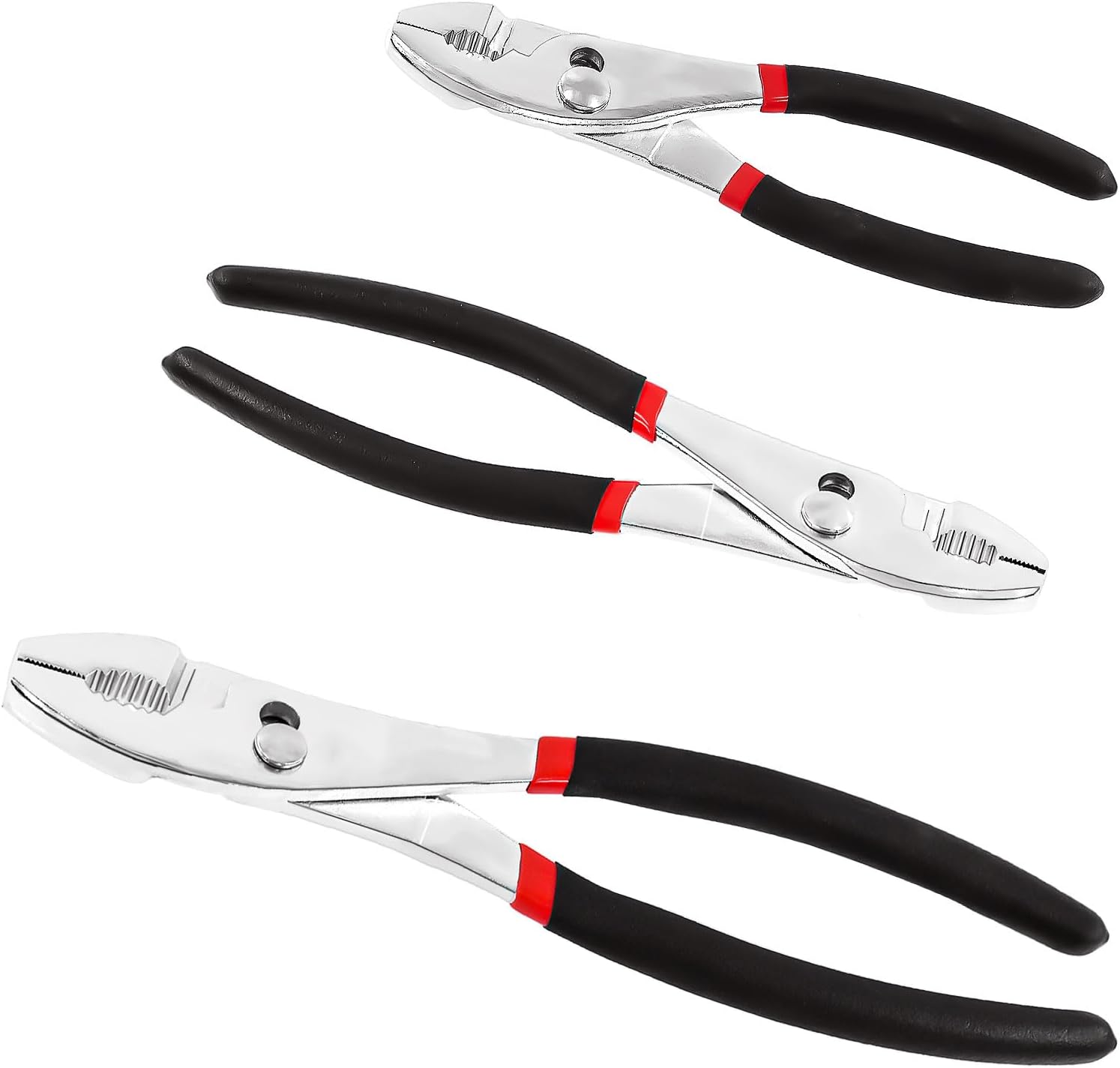 Keadic 3Pcs Slip-Joint Pliers Set, 6" 8" 10" Heavy Duty