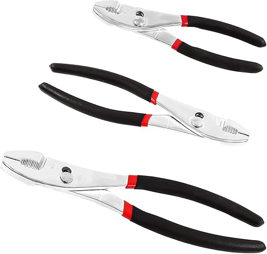 Keadic 3Pcs Slip-Joint Pliers Set, 6" 8" 10" Heavy Duty Chrome Vanadium Steel Body with Rubber Grip Handle for Aviation Automotive Industrial
