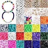Polymer Clay Beads Heishi Flat Beads for Bracelet Making Kit Earring DIY Craft Kit - Creat 30-40...