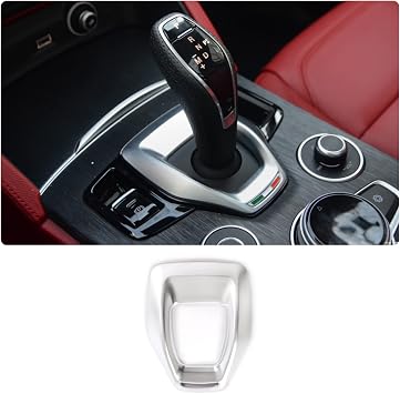 TOYCIDFG Car Gear Shift Knob Panel Cover Trim Frame for Alfa Romeo Stelvio 2020-2024 ABS Chrome Car Accessories