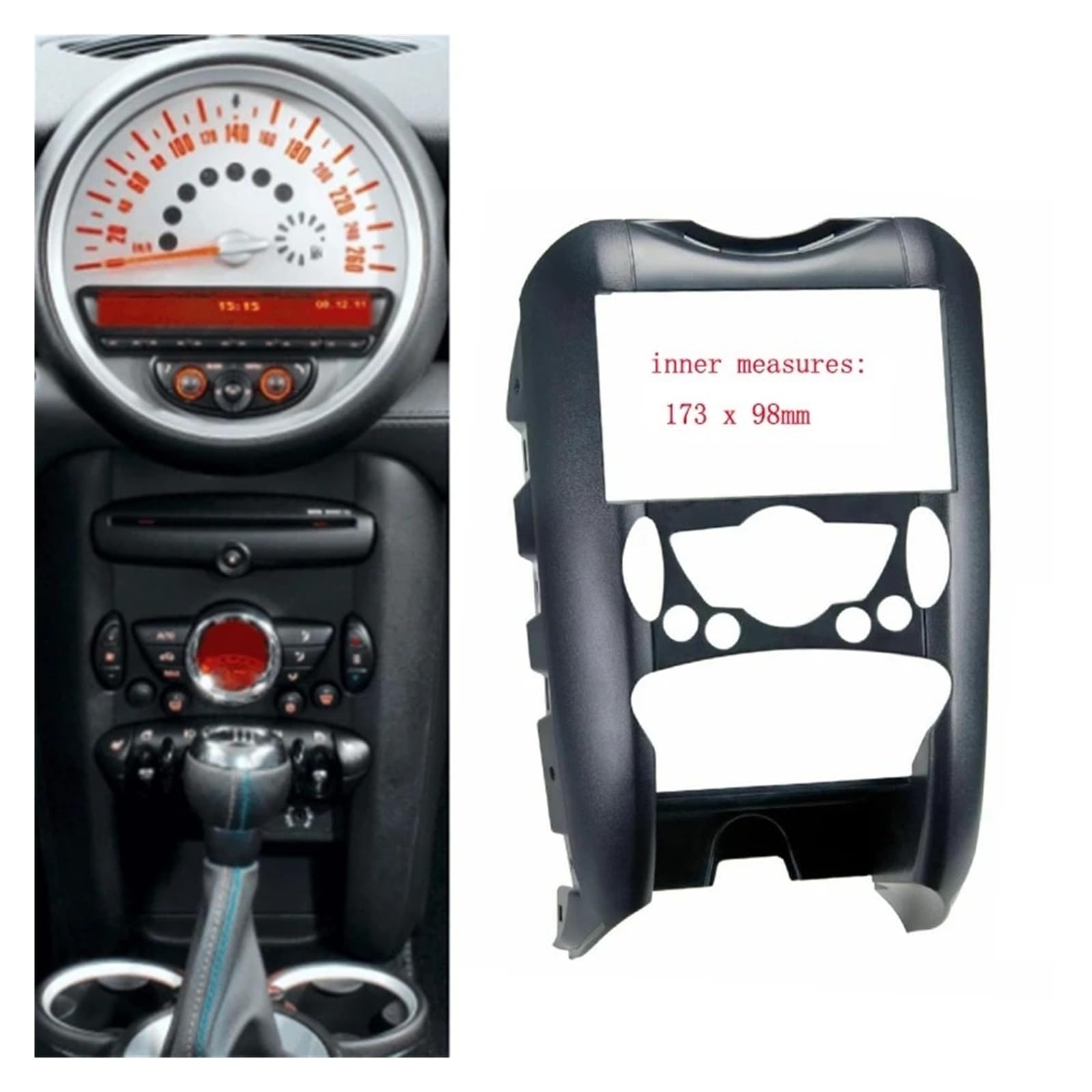 Mascherina Autoradio Cornice Stereo 2 DIN per BMW per Mini per Cooper R55 R56 R57 2007-2014 Autoradio Lettore Dvd Fascia Telaio Trim Pannello Kit Installazione