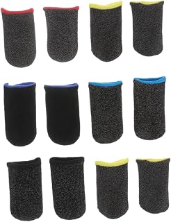 6 Pairs of Ultra-Thin Breathable Anti-Sweat Finger Sleeves for Mobile Gaming Professional Thumb Covers Compatible Touchscreen Devices