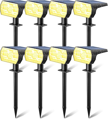 Miniatura 15 de Kaxiida Luces solares para exteriores impermeables IP68, 3 modelos de iluminación, luces solares de punto al aire libre con 56 LED, de atardecer a