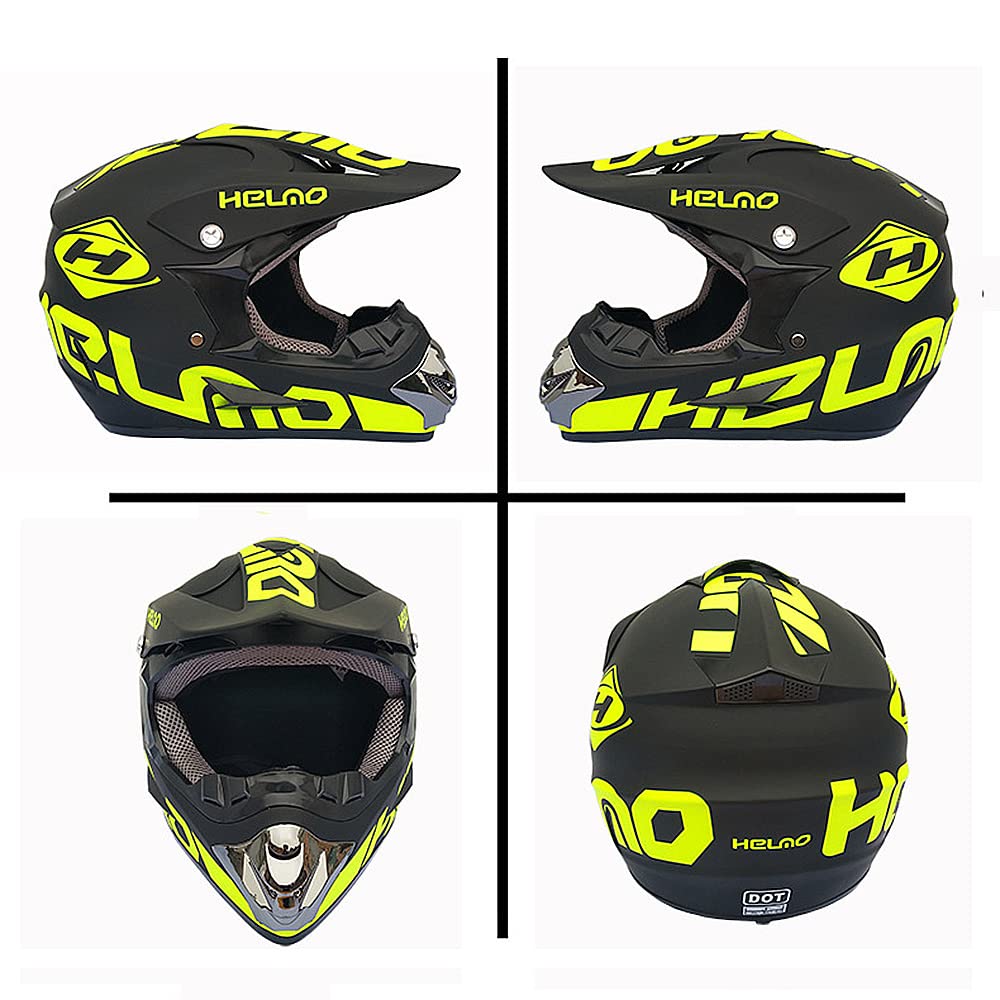 Młodzieżowy kask motocyklowy, dziecięcy kask rowerowy, dla chłopców i dziewczynek, kask narciarski ATV, certyfikat DOT/ECE, nadaje się na wszystkie pory roku, 21, S