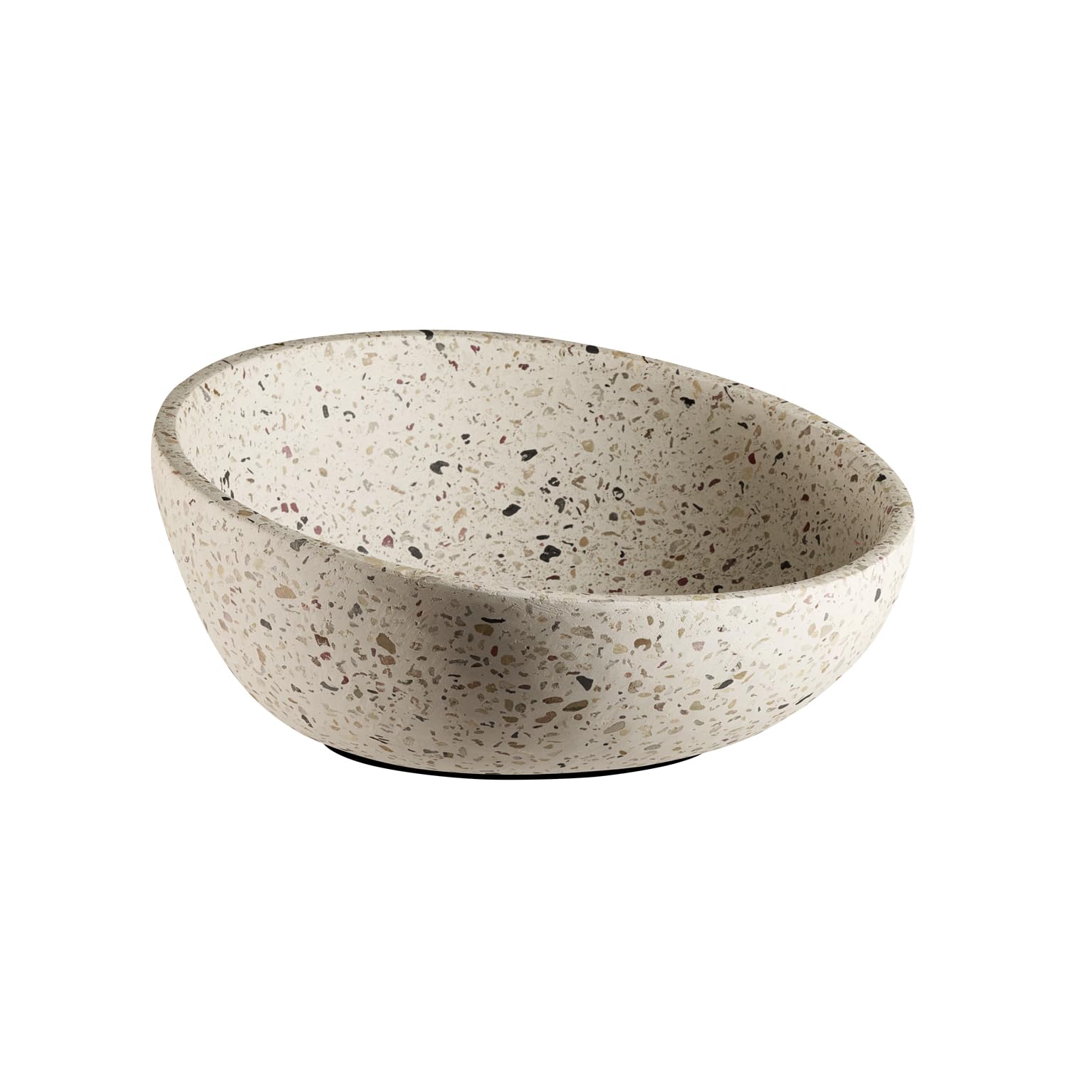 APS 30080 Coupe décorative/corbeille à fruits TERRAZZO - béton, Ø 22 cm, H : 6/10,5 cm, 1,1 litre, aspect terrazzo
