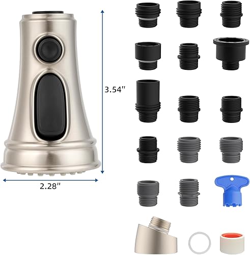 Miniatura 7 de Hibbent Cabezal de repuesto para grifo de cocina, cabezal rociador de grifo extraíble, boquilla rociadora de grifo de cocina de 3 funciones con 10