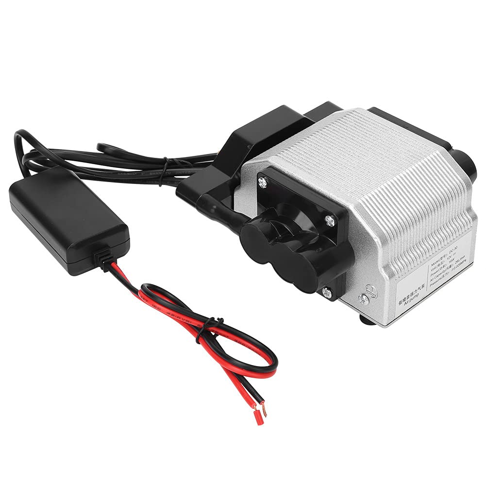 Qcwwy Pompe D'aération CC 16W 25W, Pompe à Air Basse Tension avec Coque en Alliage D'aluminium pour Le Transport D'oxygène dans Les Aquariums