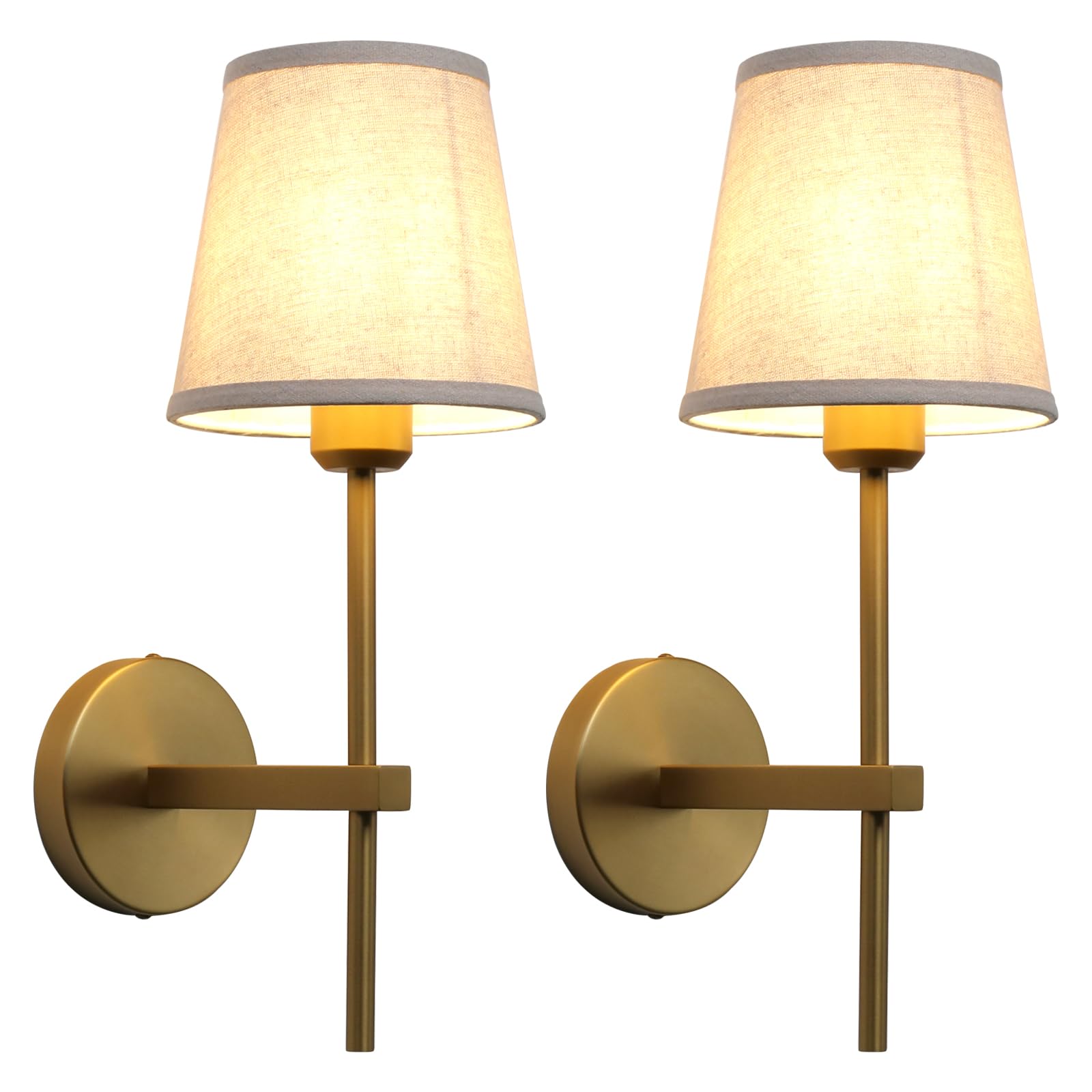 JIMUBEAM Boho Fabric Wall Light Sconces Set of 2, Indoor Wall Mounted Lamp