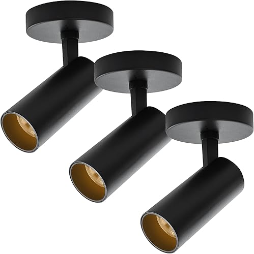 JARLSTAR Foco de techo LED de 5 CCT seleccionable, lámpara ajustable de montaje empotrado, 12 W, CRI 90+ para sala de estar, dormitorio, negro, 3