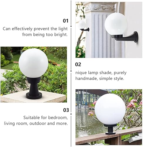 Miniatura 5 de Angoily 2 bombillas de bola para lámpara de pared, lámpara redonda, cubierta de lámpara de pie, cubierta de lámpara de porche, pantalla de lámpara