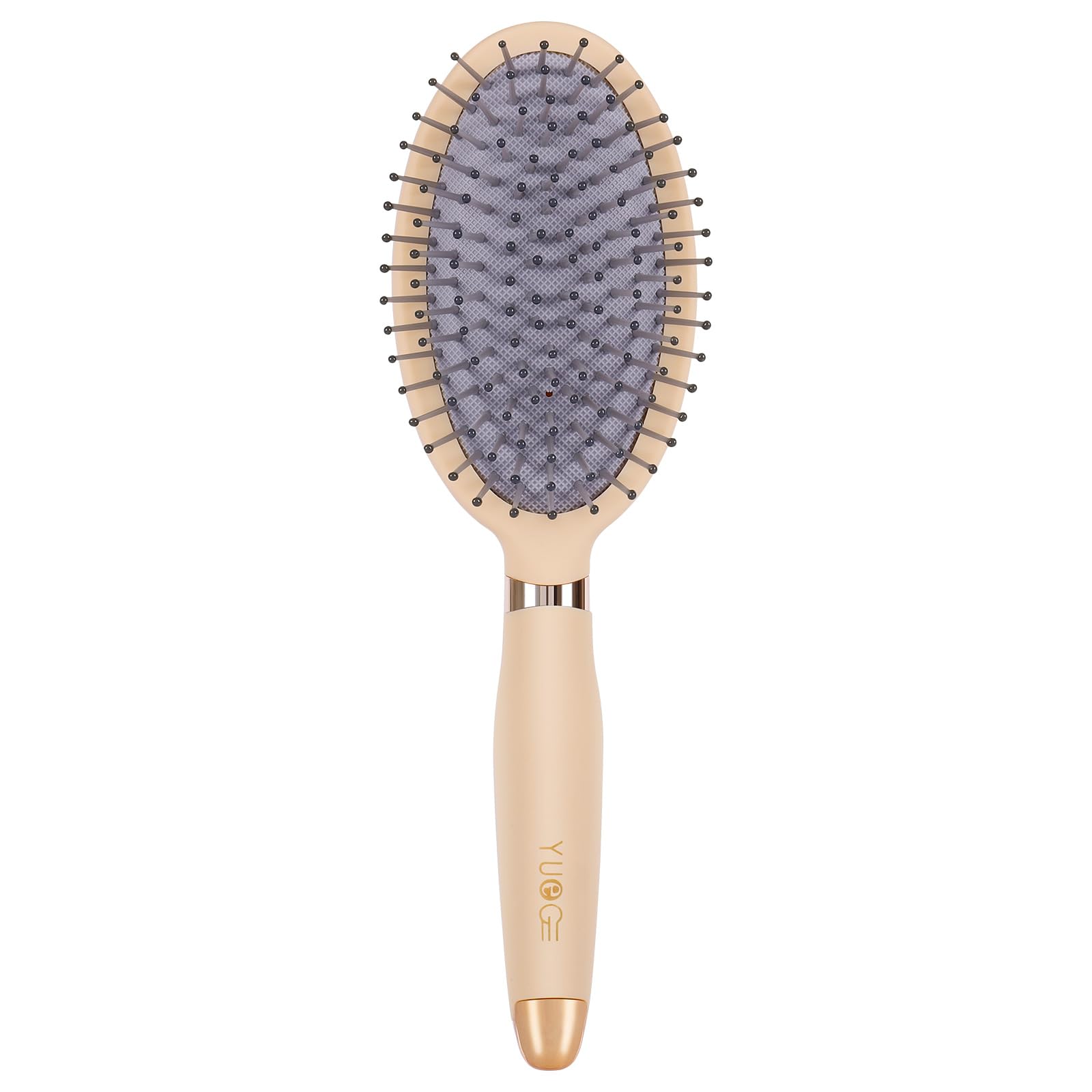 Slopehill Professional Hair Brush, Stress-Free & No Snags Hair Brush with Grooved Nonslip Handle, Perfect for Everyday Brushing, Designed for All Hair Types and Lengths (Yellow, Circular)