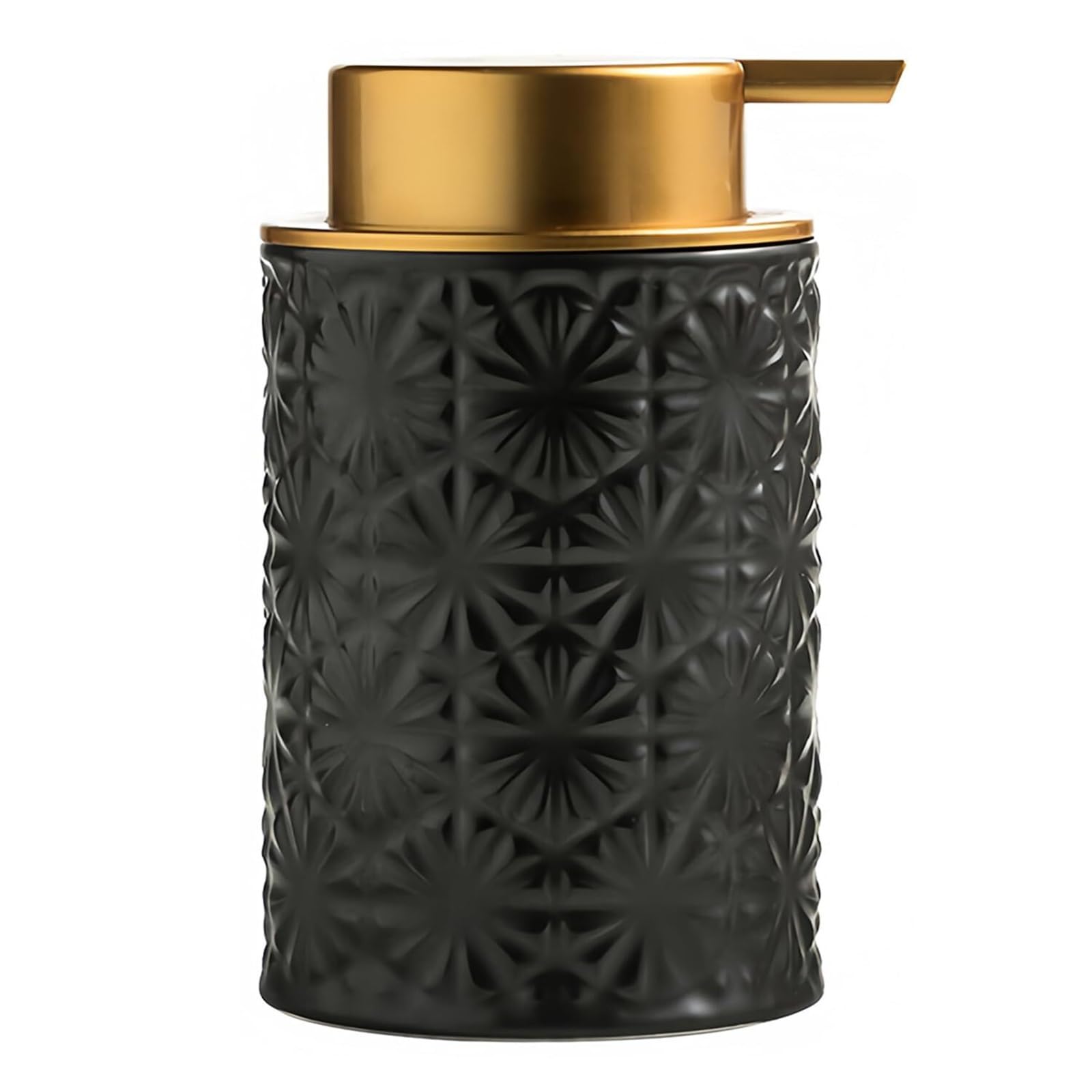Friendshiphome Black Dish Ceramic Foaming Soap Dispenser Foam With Pump For Barthroom Bathroom Stuff(Black)