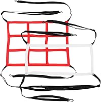 Vista 1 de Baseball Practice Net and Softball Hitting Rebound Net Adjustable Batting Cage Target with 10 Holes, White and Red 2pcs for Pitching Training and