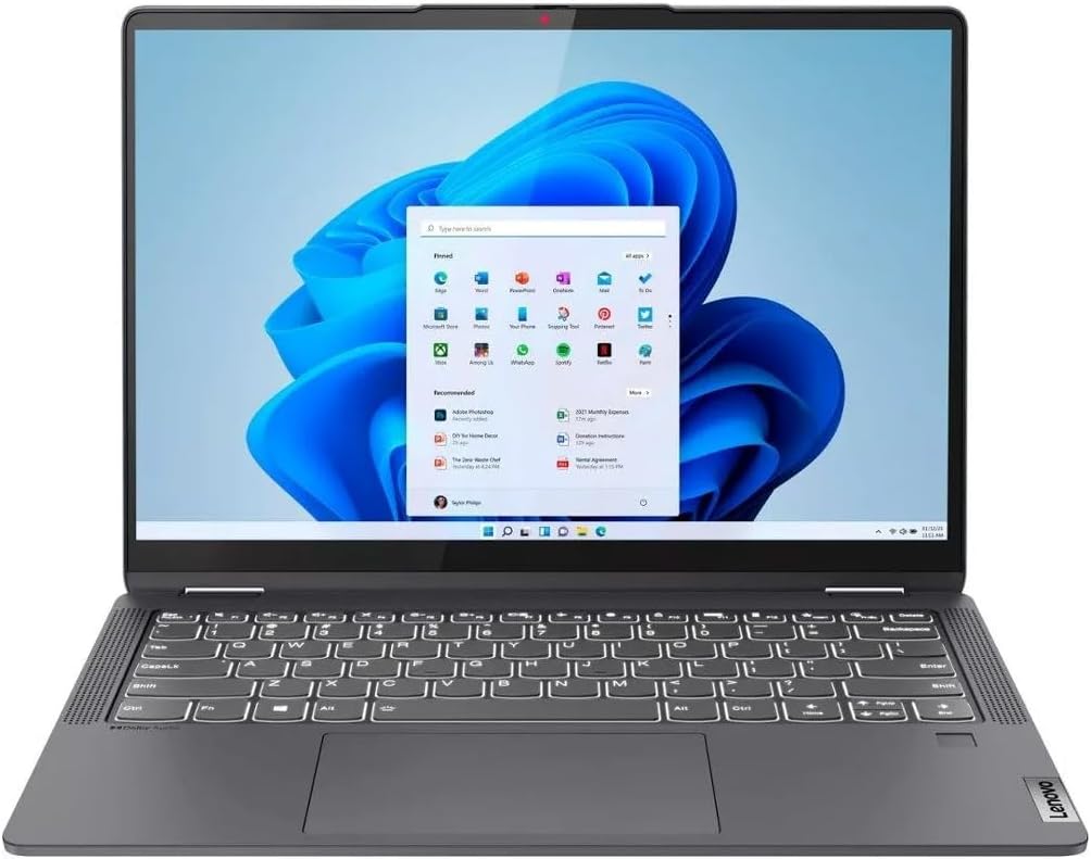 Lenovo IdeaPad Flex 5i 2-in-1 Laptop - 14" FHD Touchscreen, Intel 10-Core i5-1235U, 8GB RAM, 512GB SSD, Intel Iris Xe Graphics, Backlit KB, Fingerprint, Win 11 Pro, w/Accessories