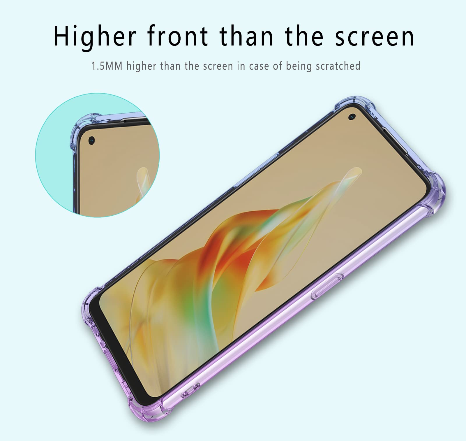 GOKEN Vetro Sfumato Cover per Oppo Reno 8 T (Reno8 T), Cover con