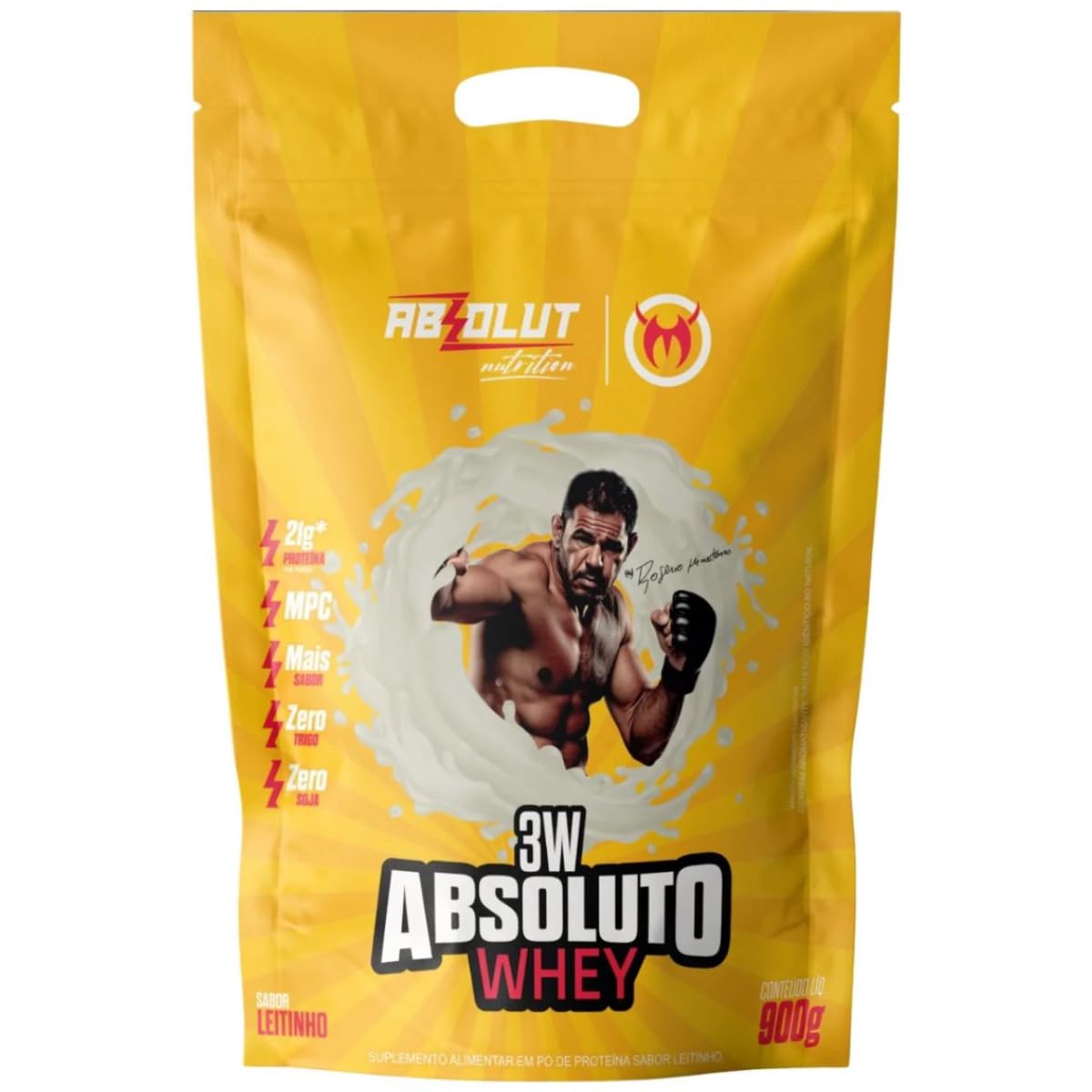 Absolut Nutrition, Whey 3W Minotouro, Sabor Leitinho, Proteína do